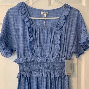 Max Studio Blue Puff Sleeve Sundress
